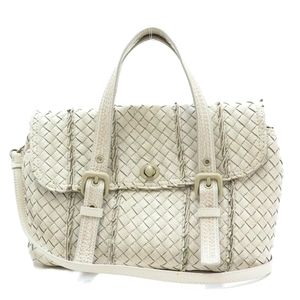 Bottega Veneta Vivo Cervo Off-White Deerskin Top Handle Shoulder Bag